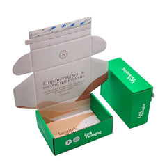 Eco-Friendly Green Zipper Cosmetic Packaging Gift Box for Shipping Mailing Skin Care Makeup with Matt Lamination Sponge Liner
