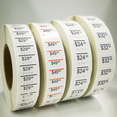 Eco-Friendly Material 31*12mm 40*17mm 37*21mm 37*17mm Garment Tag Multilayer Piggyback Label Sticker, Piggy Sticker for Clothes