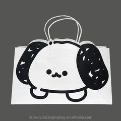 OEM/ODM Customized Cute Cartoon Paper Bag Logo Print Gift Shopping Bag with Handle White Kraft Paper Bags Thick Tote Bag