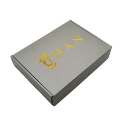 Wholesale Luxury Gold Foil Design Printed Custom Matte Grey Corrugated Cardboard Shipping Clothing Packing Box