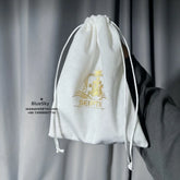 Poly Cotton Custom Color Brand Handle Packing Drawstring Packaging Pouch Bag for Clothes Gift Present