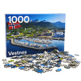 Customize Design Vestnes Landscape Child Paper Cardboard Educational Jigsaw Puzzle 1000 Piece Games for Adults Kids