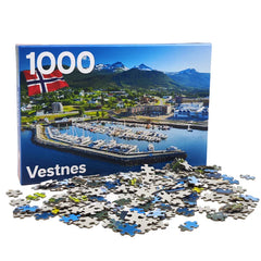 Customize Design Vestnes Landscape Child Paper Cardboard Educational Jigsaw Puzzle 1000 Piece Games for Adults Kids