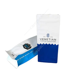 Custom Printed Matt Black Aluminum Foil 100g 250g 500g 1kg 12 oz Plastic Flat Bottom Coffee Bag With Valve