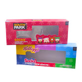 Custom Logo Eco Friendly Mens Christmas Socks Carton Packaging Paper Rigid Cardboard Lid and Base Gift Box With Window