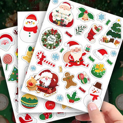 Custom Printing Christmas Holiday Vinyl Stickers Sheet Christmas Label Sticker Merry Christmas Gift Kiss Cut Sticker