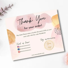 Custom Luxury Design Thank You Cards Jewelry Care Card Printable Instruction for Small Business Care Card