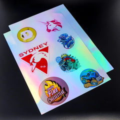 210X297mm A4 Waterproof Vinyl Sticker Paper Holographic Inkjet Printable Die Cut Self-Adhesive Water Activated for Easy Adhesion