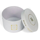 Cardboard Gift Packaging Supplies Customized White Gold Foil Art Craft Logo Wedding Flower Round Boxes