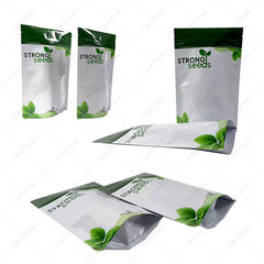 Customizable Glossy Mylar Chia Seed Stand up Pouches Resealable Zipper Lock Compostable Plastic for Pets Canned Food with Logo