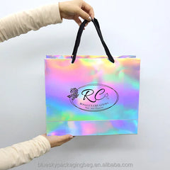 Luxury Laser Paper Gift Bag with Custom Logo Glossy Surface Ideal Paper Bag for Jewelry Cosmetics Gifts Packaging Paper Bags