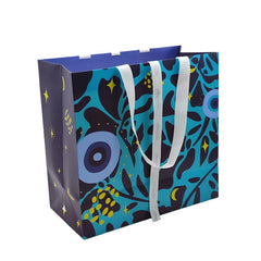 Customized Branded White Craft Sacs En Papier Gift Packaging Bolsas De Papel Shopping Paper Bags with logo Ribbon Handle