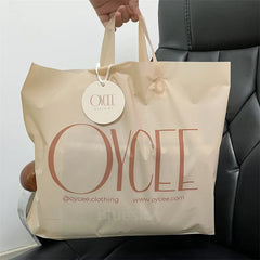 Reusable Thickened Plastic Tote Bags, Eco-Friendly Grocery Shopping Bags with Handles, Durable for Daily Use (Customizable Logo)