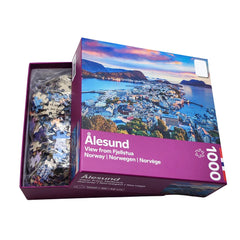 Custom Paper Cardboard Manufacturers 1000 Pieces Alesund Game Jigsaw Puzzle Set for Adults