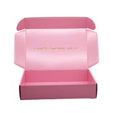 Custom Printed Gold Pink E-Flute Tab Lock Carton Embossed Cardboard Packaging for Shipping Mailing Delivery Shopping-Box Folders