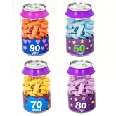 Recycle Top Empty 3.5g 7g 90ml 135ml PE Plastic Clear Can Gummy Snacks Soda Cans With Lids