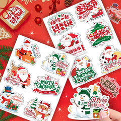 Custom Printing Christmas Holiday Vinyl Stickers Sheet Christmas Label Sticker Merry Christmas Gift Kiss Cut Sticker
