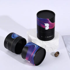 Custom Round Food Black Packaging Bottles Luxury Cardboard Tube Push up Gold Foil Paper Tube Box Packaging