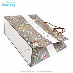 Luxury Custom Printed Paper Handbags with Ribbon Handles - Premium Coating Paper Bag for Brand Gift Packaging