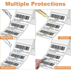 Premium Waterproof Oil Proof Scratch-resistant 800 Pcs Per Roll Direct Thermal Synthetic Paper Label 58x40 Sticker for Barcode