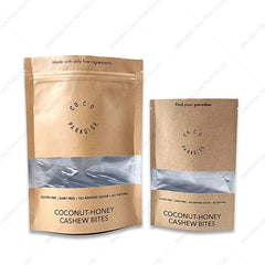 Custom Printing Food Flour Nut Rice Tea Spices Stand up Kraft Paper Bag Resealable Zipper Packaging Pouch