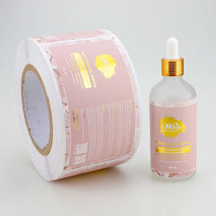 Waterproof Luxury Packaging Bottle Roll Labels for Food Cosmetic Custom Set Logo Adhesive Bottle Label Stickers and Box