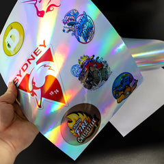 210X297mm A4 Waterproof Vinyl Sticker Paper Holographic Inkjet Printable Die Cut Self-Adhesive Water Activated for Easy Adhesion