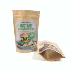 Custom Printing Stand up Pouch Nut Snack Dried Fruit Brown Paper Kraft Packaging Zipper Sachet