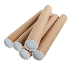 Custom Heavy-Duty Kraft Paper Shipping Tube Packaging with Plastic Ends Custom Logo Long Shipping Cardboard Tube for Parcels