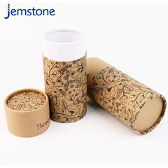Custom 100% Recyclable Round Cosmetic Perfume Cardboard Tube Packaging Food Tea Coffee Cylinder Packaging Brown Kraft Paper Tube