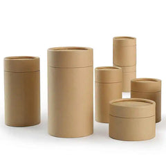 Custom Eco-Friendly Brown Kraft Paper Tube Round Cosmetic Perfume Cardboard Tube Packaging Food Tea Coffee Cylinder Packaging