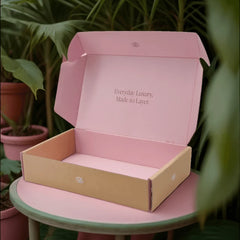 Custom Corrugated Kraft Box Recyclable Pink Express Mailer for Wedding Clothing and Underwear Shoes Socks Subscription Box