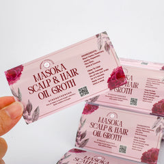 Customized Gold Foil Logo Printing Waterproof Adhesive Vinyl 100ml Hair Growth Oil Roll Sticker Labels for Hair Oil Bottles