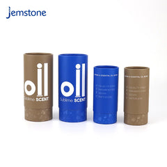 Printed logo Kraft Skincare Perfume Essential Oil Bottle Cylinder Packaging Box Cosmetic Round Push up Cardboard Tube Packaging