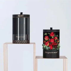 Waterproof Preserved Clear PVC Window Cardboard Rose Paper Flower Gift Box
