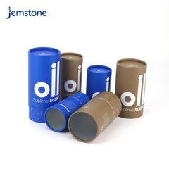 Printed logo Kraft Skincare Perfume Essential Oil Bottle Cylinder Packaging Box Cosmetic Round Push up Cardboard Tube Packaging