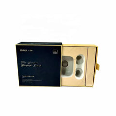 Custom Stamping Slide Drawer Packaging Box With Ribbon Gift Packaging Earphone Wrapping With Velvet EVA Insert