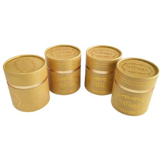 Luxury Gold Foil Cardboard Cosmetic Cylinder Packaging Handmade Customized Art Logo Paper Candle Round Box