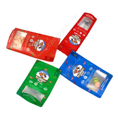 Custom Resealable Printed Hot Seal Logo Clear Edible Food 3.5g Ziplock Smell Proof Foil Plastic Packaging Pouch Cookie Mylar Bag