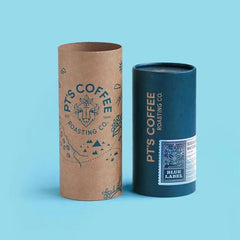 Cylinder 250G Coffee Beans Powder Kraft Packaging Paper Tubes With Custom Metal Lip
