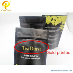 Custom Printed Matte Stand up Pouch Aluminum Foil Mylar Bag Tea Packaging Bag