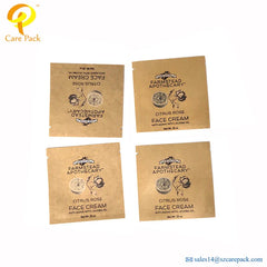 Custom Sample Small Empty Heat Small Kraft Paper 3 Side sealed Bag Aluminum Foil Sachet Bags for Coffee Tea Powder