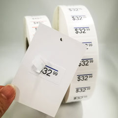 Eco-Friendly Material 31*12mm 40*17mm 37*21mm 37*17mm Garment Tag Multilayer Piggyback Label Sticker, Piggy Sticker for Clothes