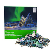 Personalized Custom Oem Norway Tromso Puzzle Game 1000 Pieces Aurora Landscape Paper Jigsaw Puzzles for Adult Kids