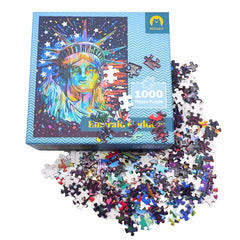 Eco-Friendly Manufacturer Custom Children's Educational Cardboard Paper Coloring Jigsaw Puzzles 1000 Pieces for Adults