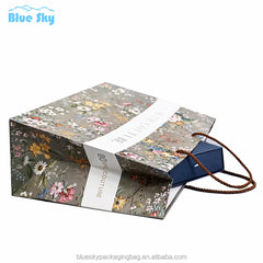 Luxury Custom Printed Paper Handbags with Ribbon Handles - Premium Coating Paper Bag for Brand Gift Packaging