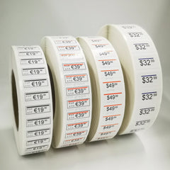 FSC Certification Factory Wholesale Suppliers Custom Piggy Back Sticker, Blue / Black / Red Line Piggyback Sticker Label for Tag