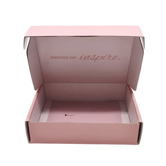 Customized pink Color Folding Packiging Paper Press on Nail Perfume Eyelash Jewelry Box Packaging Luxury with logo