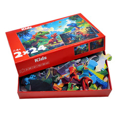 Custom Photo Dinosaur Design 24 Pieces Double-sided Printing Children's Kids Puzzle Toys Games with Box
