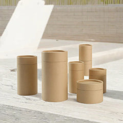 Custom Eco-Friendly Brown Kraft Paper Tube Food Tea Coffee Cylinder Packaging Round Cosmetic Perfume Cardboard Tube Packaging